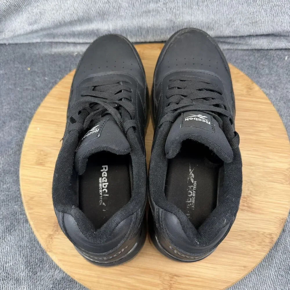 Reebok Work RB1983 Shoes Womens Size 7.5 Black Leather Slip Resistant Sneakers
